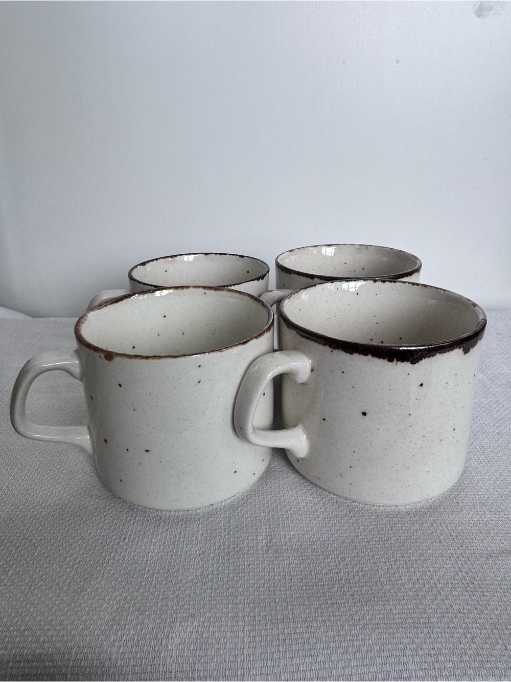 Set of 4 J&G Meakin "Lifestyle" Pattern Cups  Mugs - Discontinued
